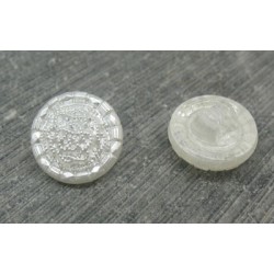 Bouton verre teint en blanc 13mm