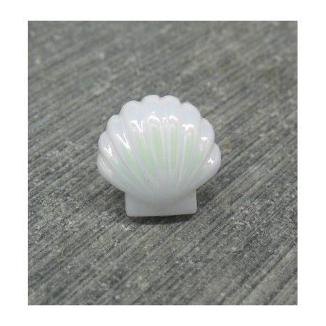 Bouton coquillage blanc nacré 11mm