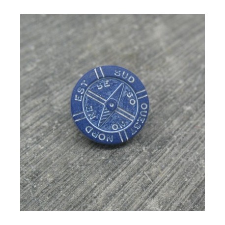 Bouton boussole bleu marine 12mm