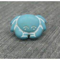 Bouton crabe turquoise 15mm