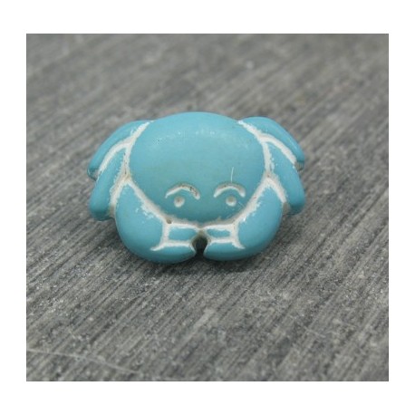 Bouton crabe turquoise 15mm