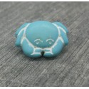 Bouton crabe turquoise 15mm
