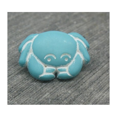Bouton crabe turquoise 18mm