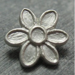 Bouton fleur gris 15 mm b26