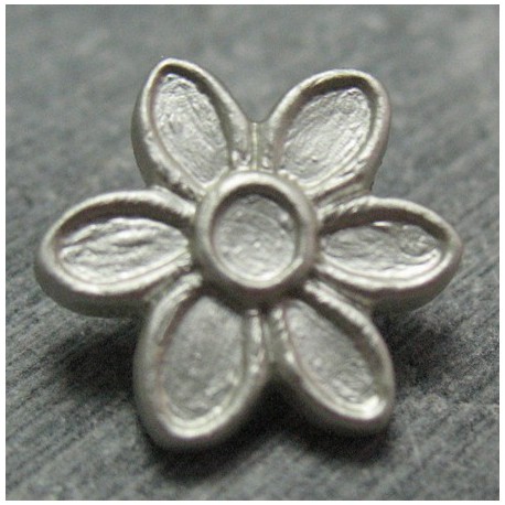 Bouton fleur gris 15 mm b26