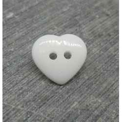 Bouton coeur blanc 13mm