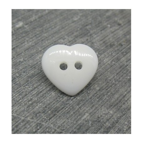 Bouton coeur blanc 13mm