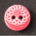 Bouton ellipse émaillé rouge 13mm 