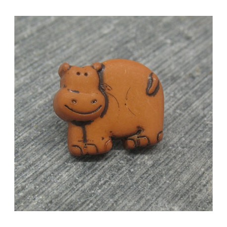 Bouton hippopotame ocre 14mm