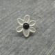 Bouton fleur 6 pétales gris noir 12mm