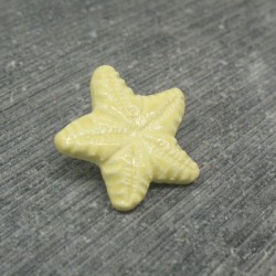 Bouton étoile de mer jaune émaillé verni 18mm