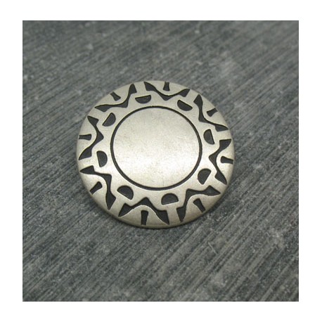 Bouton incas viel argent 23mm