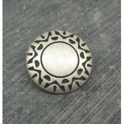 Bouton incas vieil argent 18mm