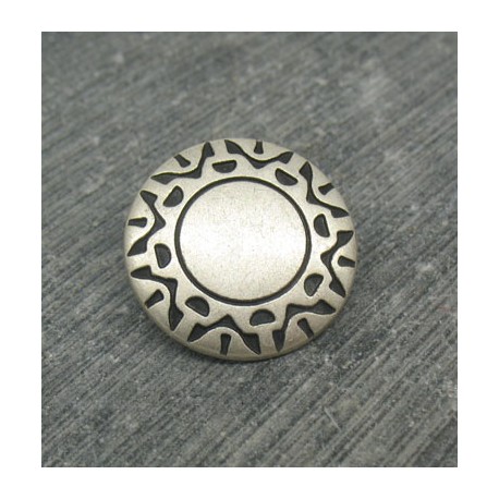 Bouton incas vieil argent 18mm