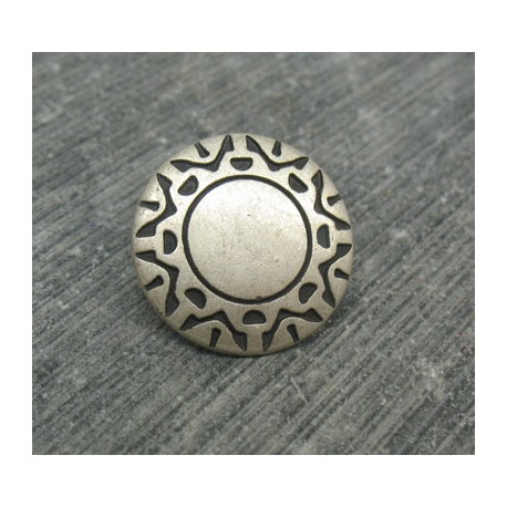 Bouton incas vieil argent 15mm