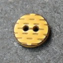 Bouton pointillé jaune brun 12 mm b1