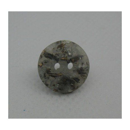 Bouton paillette marbre gris doré 13mm