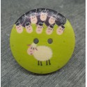 Bouton mouton blanc 30mm