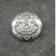 Bouton métallisé "blason lion" argent  20mm