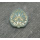 Bouton fleur antique bleu 21mm