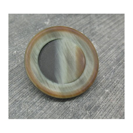 Bouton imitation corne beige gris 28mm