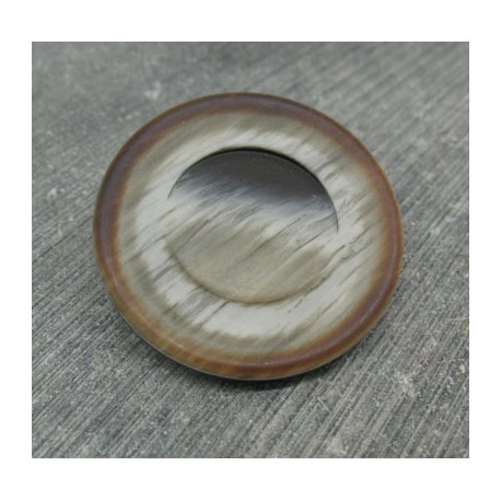 Bouton imitation corne gris beige 34mm