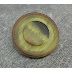 Bouton imitation corne jaune noir 34mm