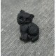 Bouton chat debout noir 17mm