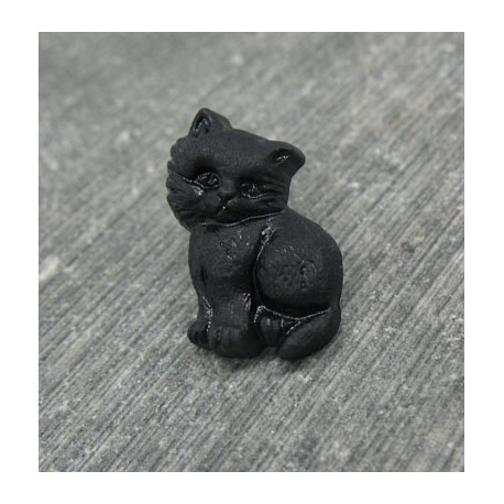 Bouton chat debout noir 17mm