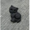 Bouton chat debout noir 17mm