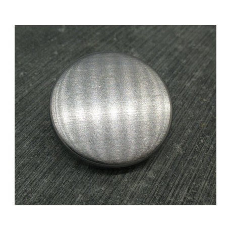 Bouton brossé argent 30mm