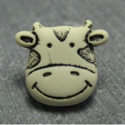 Bouton vache écru 15 mm b8