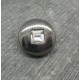 Bouton résine métallisé strass vieil argent 18mm