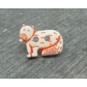 Bouton renard blanc orange 18mm