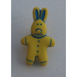 Bouton lapin jaune 18mm 