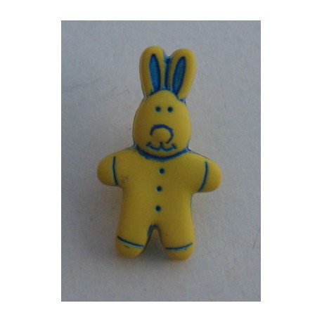 Bouton lapin jaune 18mm 