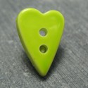 Bouton coeur vert anis 18 mm b66