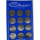 Plaque Tahiti 29 ... 12 boutons reflet acier 31mm