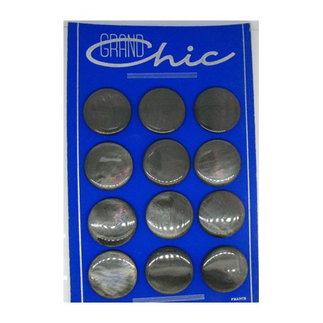 Plaque Tahiti 29 ... 12 boutons reflet acier 31mm