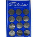 Plaque Tahiti 29 ... 12 boutons reflet acier 31mm