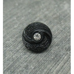 Bouton hélice strass noir 12mm