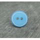 Bouton bleu turquoise cercle blanc 12mm 