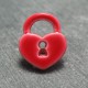 Bouton cadenas coeur rouge 15mm 