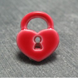 Bouton cadenas coeur rouge 15mm 