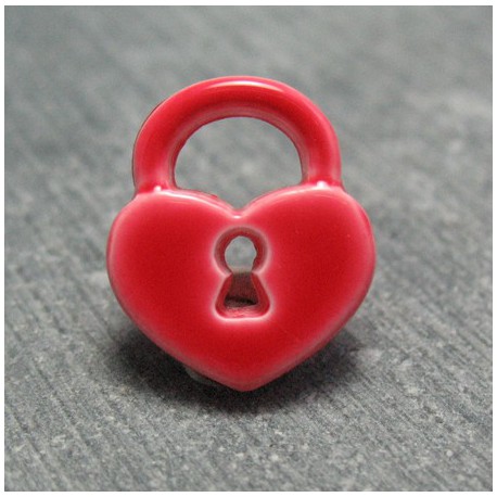 Bouton cadenas coeur rouge 15 mm b22