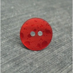 Bouton nacre effet goutte d'eau rouge 13mm