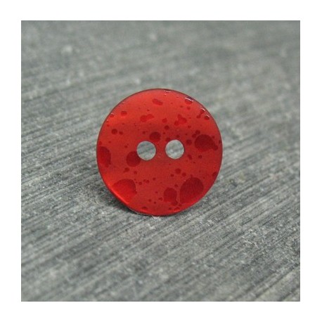 Bouton nacre effet goutte d'eau rouge 13mm