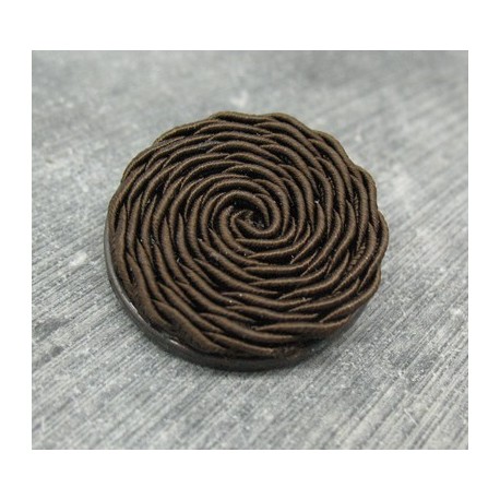 Bouton passementerie marron 31mm