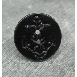 Bouton ancre noir 2 trous 22mm