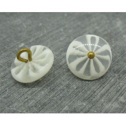 Bouton fleur 5 lobes translucides blanc 15mm